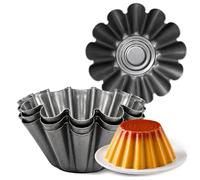 Flaneras Individuales, Molde para flan Molde Repostería, Antiadherente, Acero Inoxidable, Ideal para Flan, Postres, Salsa, Repostería y Cocción al Baño María, 14 cm Diámetro x 7 cm alto, 3 unidades
