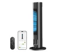 FLANUR Ventilador de Torre Silencioso 25dB con WiFi y Alexa, 96cm Ventilador de Pie Oscilante 90°, 4 Velocidades 4 Modos, Temporizador 12H, Mando a Distancia, Refrigeración Potente, Negro