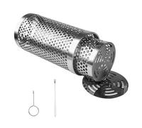 Flaroey 2 Piezas Barbacoa Rolling Grill Basket BBQ Net Tube Grill Basket Campfire Grid Travel Camping Picnic BBQ Accesorios-A