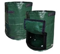 Flaroey Bolsa para Cultivo de Patatas de Jardín de 2 Piezas, Telas de PE, Maceta Gruesa para Jardinería, Maceta para Verduras con Asas y Solapa de Acceso,A