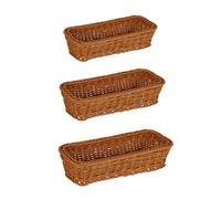 Flaroey Cesta Tejida de Mimbre, Cesta de Almacenamiento de Cubiertos, Soporte para Palillos, Cucharas, Tenedor, Caja de Almacenamiento, Contenedor, Organizador de Vajilla A