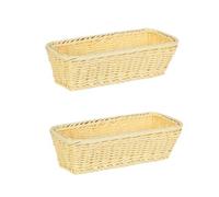 Flaroey Cesta Tejida de Ratán de Plástico, Cuchara, Tenedor, Cuchillo, Palillos, Almacenamiento, Organizador de Vajilla, Soporte de Drenaje para Cubiertos de Cocina B