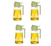 Flaroey Dispensador de aceite para cocina, dispensador de aceite, botella y vertedor, dispensador de 2 en 1, color verde, 4 piezas