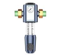 Flaroey Prefiltro de limpieza con manómetro, de filtración de alta presión de 360°, reutilizable, filtro universal para fusión en caliente de 4 y 6 puntos