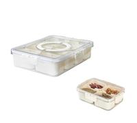 Flaroey Tarros para condimentos de 2 piezas con bandeja con pequeños divisores contenedor para de apoyo para cocina, recipiente para frigorífico, B