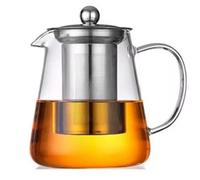 Flaroey Tetera de vidrio térmico con té de acero inoxidable Stra Flower Hervidor de té infusor Set Puer Oolong Pot 750 ml