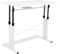 Flash Furniture Altura Ajustable (27.2-35.7 Pulgadas de Alto) Escritorio de Oficina en casa, Metal, Blanco, 39.2 Pulgadas de Ancho x 23.7 Pulgadas de Profundidad x