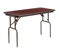 Flash Furniture Frankie Mesa Plegable de melamina de Caoba de 4 pies