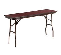 Flash Furniture Mesa de Entrenamiento Plegable de 18 x 60 HP, Tela, Caoba, 18 x 60 Pulgadas