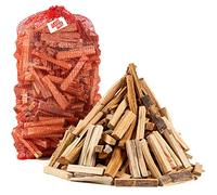 FlashPrix - 8kg de Leña de Encina Ecológica Cortada en Troncos Medianos para Uso en Barbacoa, Chimenea, Caldera y Estufa (7Kg Astillas Encendido)