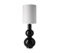 Flavia Lamps Lámpara de mesa Augusta base de lámpara negra Babel Beige L