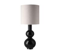 Flavia Lamps Lámpara de mesa Augusta base de lámpara negra London Beige M