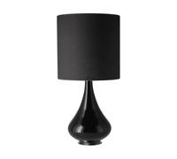 Flavia Lamps Lámpara de mesa Renata base de lámpara negra Lino Negro M