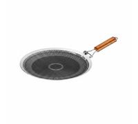 FLCPJGV Sartén para Parrilla Exterior de Acero Inoxidable Panal Antideslizante Diseño de Doble Zona para Asar y Mantener Caliente Recomendada para Cocina Picnic, 34CM, Foldable