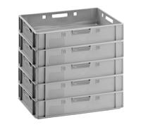Fleischerkiste E1 Caja de Carnicero 5x Carne Plano 60x40x12, 5 Pilar Gris