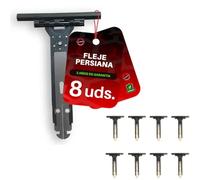 Flejes para Persianas Enrollables 1000, acero inoxidable con revestimiento de nylon, 8 unidades de 15,5 cm x 10,5 cm x 1,5 cm, sin herramientas, compatibles con lamas de PVC o aluminio - Outlet