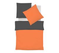 fleuresse Ropa de cama Provence W de algodón y lino Orange-Schiefer / 135 x 200 cm