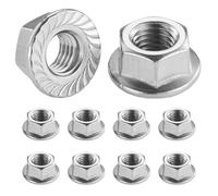 Flewdart 8pcs tuerca brida dentada M14 de 304 acero inoxidable, tuerca hexagonal para tornillos ø 5mm Din 6923 / Iso 4161, M5/M6/M8/M10/M12/M14 (M14 8pcs)