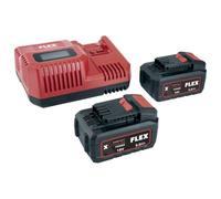 Flex 532739 - Kit de batería P-Set 55R - 1 Cargador rápido 12/18V + 2 baterías 18/5.0 (Peso 3,10 kg, para Muchos artículos Flex)