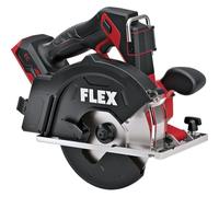 FLEX Sierra circular de metal de mano con batería de 18 V (CSM 57 18-EC C, batería de 18 V, profundidad de corte 57 mm, 150 mm, grosor máximo del material 800 N/mm2, hoja de sierra, placa adaptadora