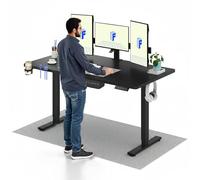 FLEXISPOT Escritorio Elevable 160x60, Carga 100kg, 73-118cm, Anticolisión | Mesa Elevable Altura Ajustable, carga 100kg, 2 ganchos, organizador cables,anticolisión retroceso,4 memorias, garantía 5 años
