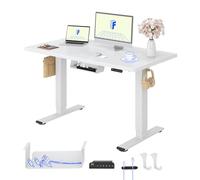 FLEXISPOT Escritorio Elevable Eléctrico 120X60cm con Tablero Entero con 2 Motor, Standing Desk, Mesa Elevable Escritorio de Elevable con 4 Opciones de Memoria Inteligente para Oficina y Hogar(Blanco)
