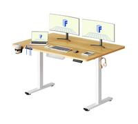 FLEXISPOT Escritorio Elevable Eléctrico 140x60cm, Mesa Escritorio Elevable, Standing Desk Regulable con Memoria, Sistema Anticolisión, Carga 100KG, Mesa Oficina para Casa, Teletrabajo y Gaming, Arce