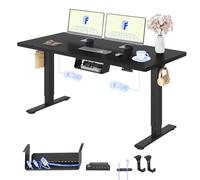 FLEXISPOT Escritorio Elevable Eléctrico 140X80cm con Tablero Entero con 2 Motor, Standing Desk, Mesa Elevable Escritorio de Elevable con 4 Opciones de Memoria Inteligente para Oficina y Hogar(Negro)
