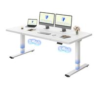 FLEXISPOT Mesa Elevable Eléctrica Regulable en Altura 180x80 cm - Escritorio de Pie con 2 Potentes Motores, Función Memoria y Estabilidad (Blanco+Blanco)