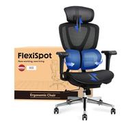 FLEXISPOT OC8 Silla Escritorio con Soporte Lumbar de Doble ala, Silla Ergonomica Escritorio con Reposacabezas 3D, Silla de Oficina Respaldo 3 Niveles y Asiento de Profundidad Ajustable, Negro