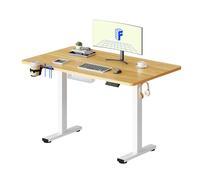 FLEXISPOT QE Pro Escritorio Elevable Eléctrico 110x54cm, Mesa Elevable con 2 Ganchos, Portavasos y Organizador de Cables, 4 Función de Memoria, Standing Desk para Oficina & Hogar y Teletrabajo, Arce