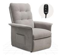 FLEXISPOT Sillón Relax Eléctrico Reclinable, Sillón Reclinable, Sofá Relax Ergonómico para Salón, Dormitorio y Cine en Casa, Sofá Relax Ajustable Ahorro de Espacio para Pisos Pequeños, Gris Claro