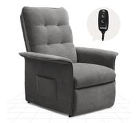 FLEXISPOT Sillón Relax Eléctrico Reclinable, Sillón Reclinable, Sofá Relax Ergonómico para Salón, Dormitorio y Cine en Casa, Sofá Relax Ajustable Ahorro de Espacio para Pisos Pequeños, Gris Humo