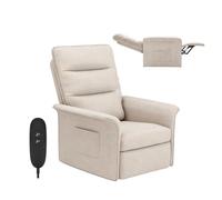 FLEXISPOT Sillón Relax Eléctrico Reclinable, Sillón Reclinable, Sofá Relax Ergonómico para Salón, Dormitorio y Cine en Casa, Sofá Relax Ajustable Ahorro de Espacio para Pisos Pequeños, Blanco Crema