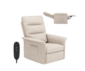 FLEXISPOT Sillón Relax Eléctrico Reclinable, Sillón Reclinable, Sofá Relax Ergonómico para Salón, Dormitorio y Cine en Casa, Sofá Relax Ajustable Ahorro de Espacio para Pisos Pequeños, Blanco Crema