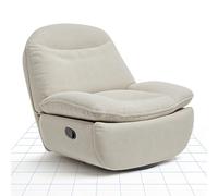 FLEXISPOT XC6 Sillón Relax, Sófa Giratorio con Función Balancín, Sillon TV con Respaldo Ajustable, Silla Reclinable para Dormitorio, Salón y Cine en Casa (Beige)