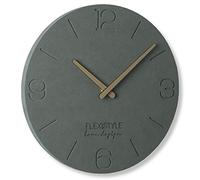 FLEXISTYLE Reloj de Pared Decorativo Eco 30 cm manecillas de Madera Movimiento silencioso diseño único