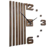 FLEXISTYLE Reloj de Pared DIY de Madera de Roble, Gran 3D Moderno, EKO Adhesivo de Pared, Decoración Para Oficina, Salón, Dormitorio (XXL, 100