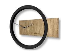 FLEXISTYLE Reloj de Pared, Madera, Negro, 32 cm