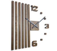 FLEXISTYLE Relojes de Pared 3D DIY Madera de Roble laminillas Grande Reloj de Pared 60 cm 3D Reloj de Pared diseño Moderno EKO Relojes de Pared decoración de Pared Relojes para Oficina, salón,