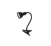 Flexo LED 6W 450lm 5000K con fijación a pinza, brazo flexible y orientable, ideal para iluminación de escritorio y lectura.