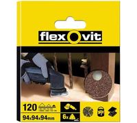 Flexovit 63642526401 Triángulos Delta Velgrip, A203, Blíster, Fino Grano, 120 Tamaño Grano, 94 mm Diámetro, Set de 6