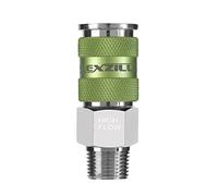 Flexzilla A53626FZ Cuerpo de 0,63 cm, acoplador de alto flujo MNPT Pro de 3/8 pulgadas
