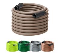 Flexzilla HFZC5100BRS-E - Manguera de jardín con agarre giratorio de colores, 5/8 pulgadas x 100 pies, accesorios de 3/4 pulgadas - 11 1/2 GHT, mantillo marrón