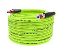 Flexzilla Manguera de aire con acoplador industrial tipo D ColorConnex y enchufe, 3/8 pulgadas x 100 pies, resistente, ligera, híbrida, ZillaGreen - HFZ38100YW2-D