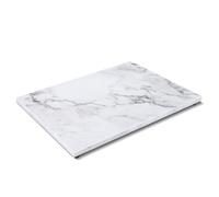 Flexzion Tabla de mármol con pies de goma antideslizantes, Tabla para cortar resistente a las manchas y al calor, Bandeja de servicio para fiestas y cocina, Color Blanco