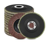 Flintronic 10 Piezas Discos Abrasivos para Amoladora Angular, Disco Láminas 125mm Grano 40/60/80/120, Discos de Abanico, T27 Disco Láminas, para Acero Inoxidable, Metal/Acero y Madera, Rojo