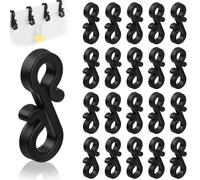 flintronic 120 Piezas Ganchos de Plástico para Canalones, Ganchos para Colgar Canalones Al Aire Libre en Forma de S, Ganch-os para Colgar Luces Exterior, Niversales para Interiores y Exteriores,Negro