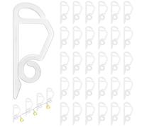flintronic 120 Piezas Ganchos para Canalones, Gancho de Canalón de Plástico, Ganchos para Colgar Luces Exterior, Ganchos para Luces de Navidad, Niversales para Interiores y Exteriores, Blanco