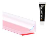 flintronic 3 M Transparente Barrera de Ducha Y Sistema de Retención, Embellecedor Copete Encimera Cocina, Umbralducha Plegable, Umbral Plegable de Silicona para Platos de Ducha Con 20g de pegamento